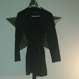 Tahari Elegant Black Peacoat Style Coat
